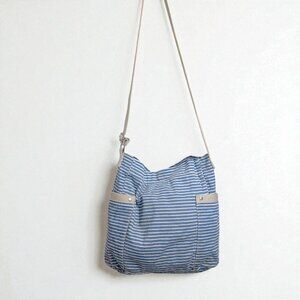 Mossimo Supply blue/white stripe cotton crossbody bag
